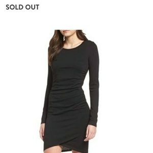 Leith Ruched Faux Wrap Dress